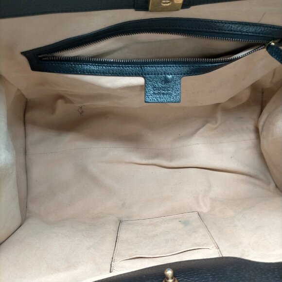 Gucci Hand Bag Sherry Line Black Leather mon995-100625 - Picture 10 of 16